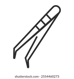 Tweezers icon, Hair salon symbol outline icon, editable vector illustration and transparent graphic element. Isolated on white background