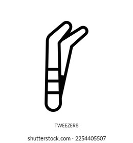 tweezers icon. Line Art Style Design Isolated On White Background