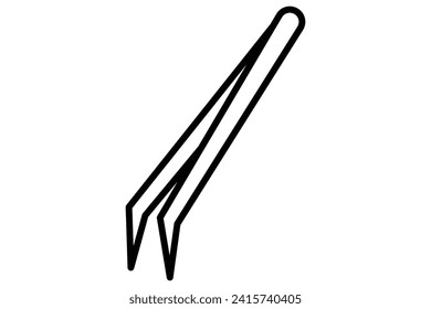 Tweezers icon. icon related eyebrow grooming and precision. line icon style. element illustration