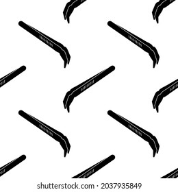 Tweezers Icon Seamless Pattern Vector Art Illustration