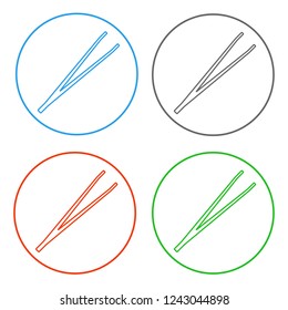 Tweezers. Icon set. Vector.