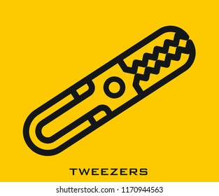 Tweezers icon signs