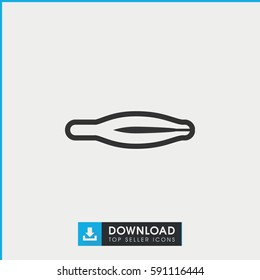 tweezers icon. Simple outline tweezers vector icon. On white background.