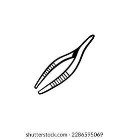 Tweezers icon in simple style isolated on white background. Tool symbol