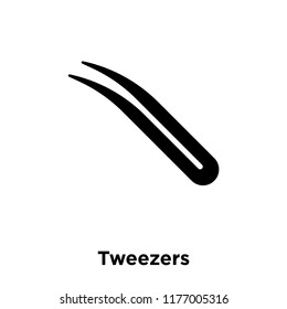 Tweezers icon vector isolated on white background, logo concept of Tweezers sign on transparent background, filled black symbol