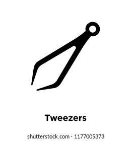 Tweezers icon vector isolated on white background, logo concept of Tweezers sign on transparent background, filled black symbol