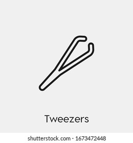 tweezers icon vector. Linear style sign for mobile concept and web design. tweezers symbol illustration. Pixel vector graphics - Vector.