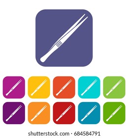 Tweezers icons set