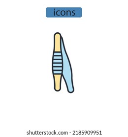 Tweezers icons  symbol vector elements for infographic web