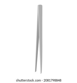 Tweezers isolated on white background. Pincers metallic for beauty or surgical in flat. Vector illustration.