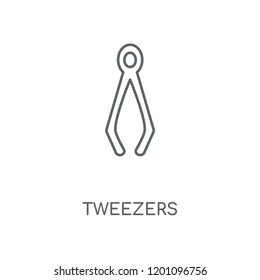 Tweezers linear icon. Tweezers concept stroke symbol design. Thin graphic elements vector illustration, outline pattern on a white background, eps 10.