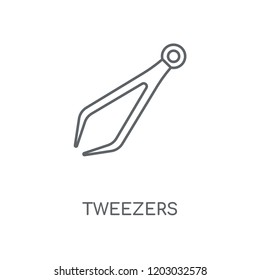 Tweezers linear icon. Tweezers concept stroke symbol design. Thin graphic elements vector illustration, outline pattern on a white background, eps 10.