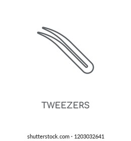 Tweezers linear icon. Tweezers concept stroke symbol design. Thin graphic elements vector illustration, outline pattern on a white background, eps 10.