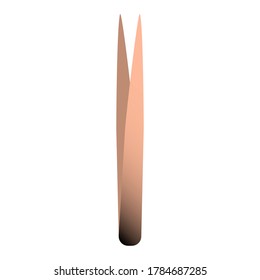 Tweezers for manicure. Rose gold and black gradient. Vector illustration.