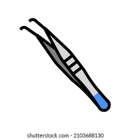 tweezers medical tool color icon vector. tweezers medical tool sign. isolated symbol illustration