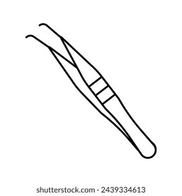 tweezers medical tool line icon vector. tweezers medical tool sign. isolated contour symbol black illustration