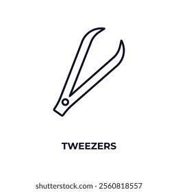 tweezers outline icon. Linear vector from beauty concept. Thin line tweezers icon isolated on white background