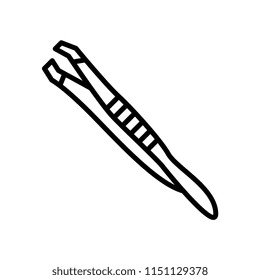 Tweezers outline vector icon.