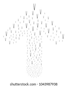 Tweezers pattern created in the set of upwards movement arrow. Upwards directed arrow collage designed from tweezers pictographs.