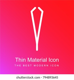 Tweezers red and pink gradient material white icon minimal design