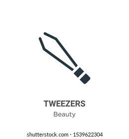 Tweezers vector icon on white background. Flat vector tweezers icon symbol sign from modern beauty collection for mobile concept and web apps design.