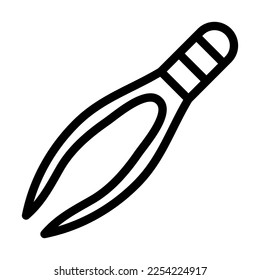 Tweezers Vector Line Icon Design