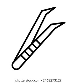 Tweezers Vector Line Icon Design