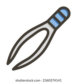 Tweezers Vector Thick Line Filled Colors Icon For Personal And Commercial Use.
