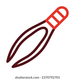 Tweezers Vector Thick Line Two Color Icons For Personal And Commercial Use.
