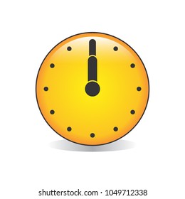 Tweleve o’clock Analog Clock Emoji Vector