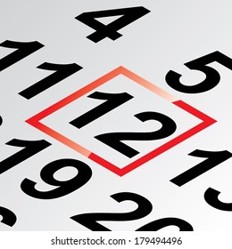 twelfth day of the calendar vector