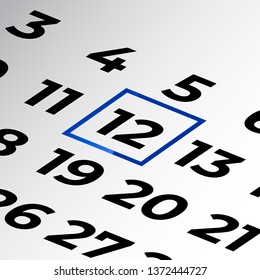 twelfth day of the calendar vector, isometric calendar