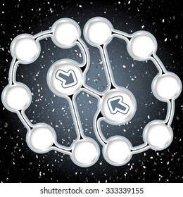 Twelve abstract circular frames for your text and arrows