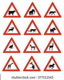 twelve Animal Crossing Road Signs of Namibia
