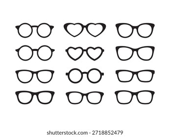 Doze óculos pretos estilos redondo coração e gato olhos formas óculos óculos óculos óculos óculos óculos