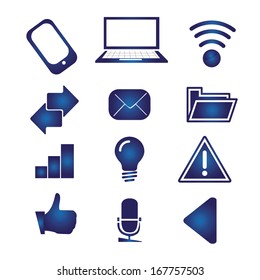 twelve blue icons for devices and web