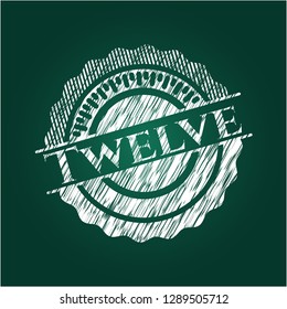 Twelve chalk emblem written on a blackboard