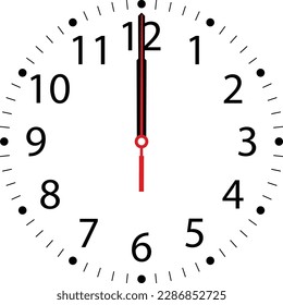 Twelve clock on a transparent clock