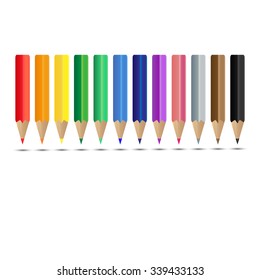 Twelve Color Pencil Vector Design