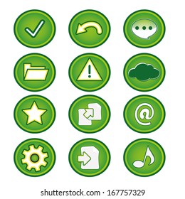 twelve colored icons for devices and web