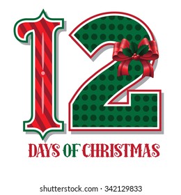 The Twelve days of Christmas EPS 10 vector typographic illustration