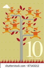 The twelve days of Christmas - tenth day of Christmas - ten lords a leaping