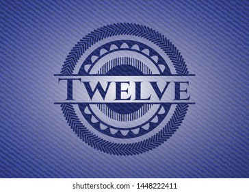 Twelve denim background. Vector Illustration. Detailed.