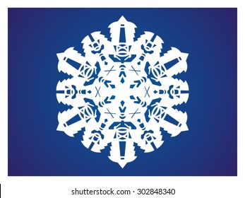 Twelve Drummers Drumming - paper snowflake pattern