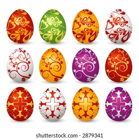 Twelve easter eggs