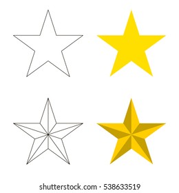 Twelve five-pointed star set. Vector illustration.