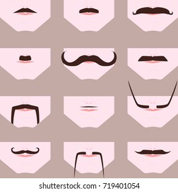 Twelve forms of man's mustache