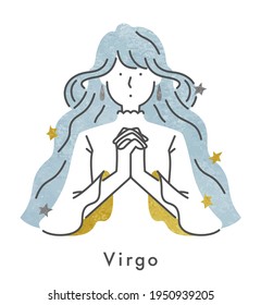 Twelve constellations・Virgo girl (vector illustration)