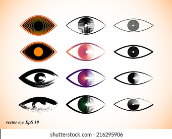 Twelve graphics, stylized eye