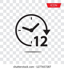 Twelve Hours Icon Vector Isolated On White Background.